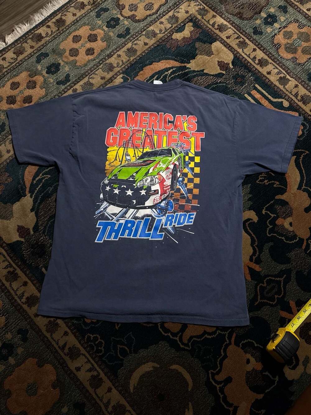 Vintage NASCAR America's Greatest Thrill Ride T-Shirt XL Blue